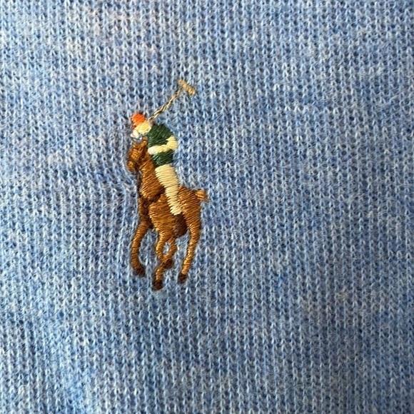 Polo Ralph Lauren Blue Label Men SZ M Pullover Shirt Light Blue Estate Rib - Picture 4 of 10